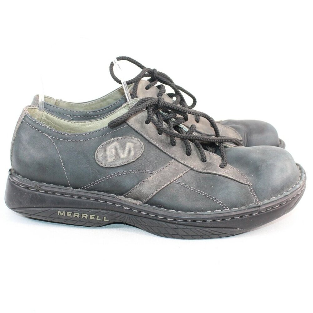 Merrell Hommes Mens Sz 8 World Piece Charcoal Black Lace Up Oxford Casual Shoes - Picture 4 of 9